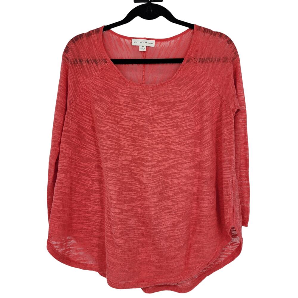 White + Warren Coral Lightweight All Seasons Cotton Blend Sweater Size XS